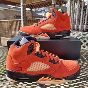 Nike Air Jordan 5 Retro Dunk On Mars Black Fire Red Sneakers Women's 9.5…